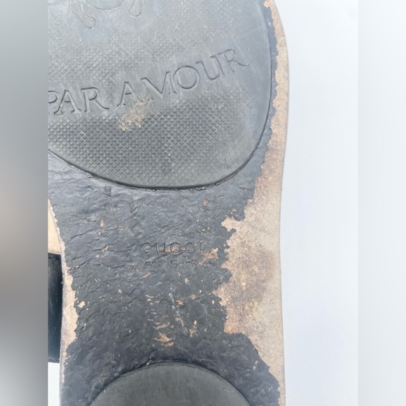 Gucci Black leather double GG lifford thong flat sandals 38 - Picture 11 of 11